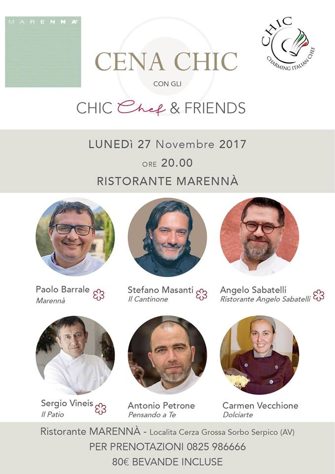 27 novembre Marennà cena Chic chef and Friends