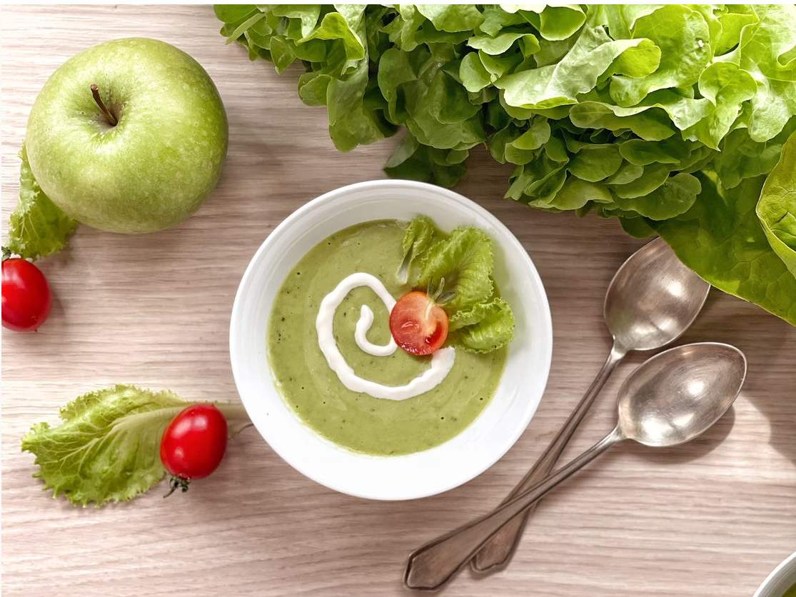 Gazpacho verde con insalata Lusia IGP