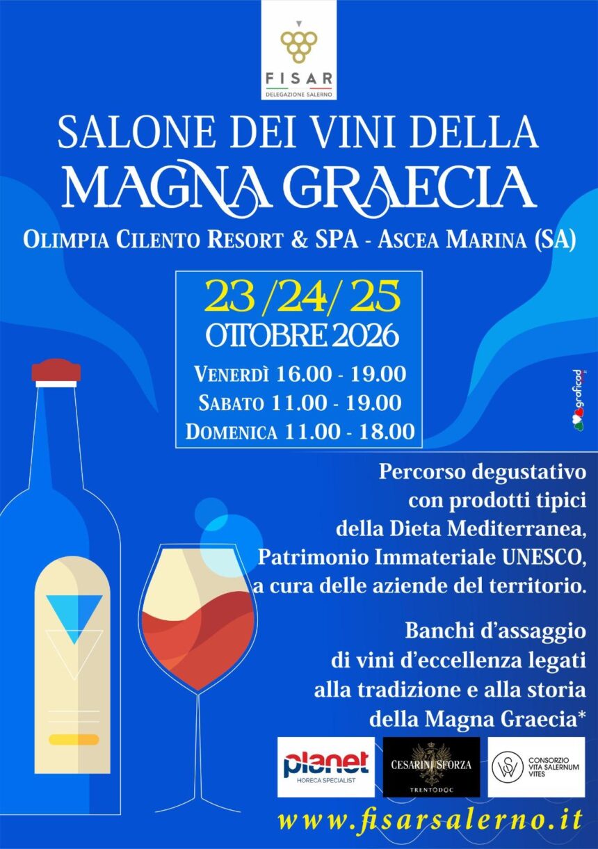 Congresso Nazionale FISAR 2026 ad Ascea Marina: il Cilento celebra il vino italiano